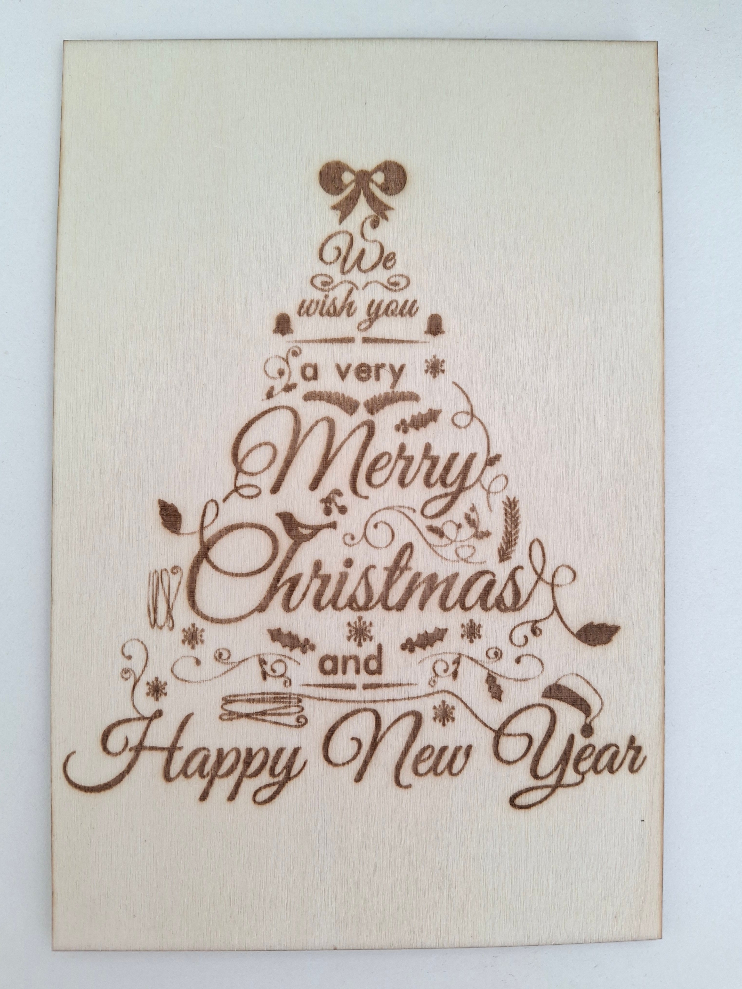 Carte postale en bois