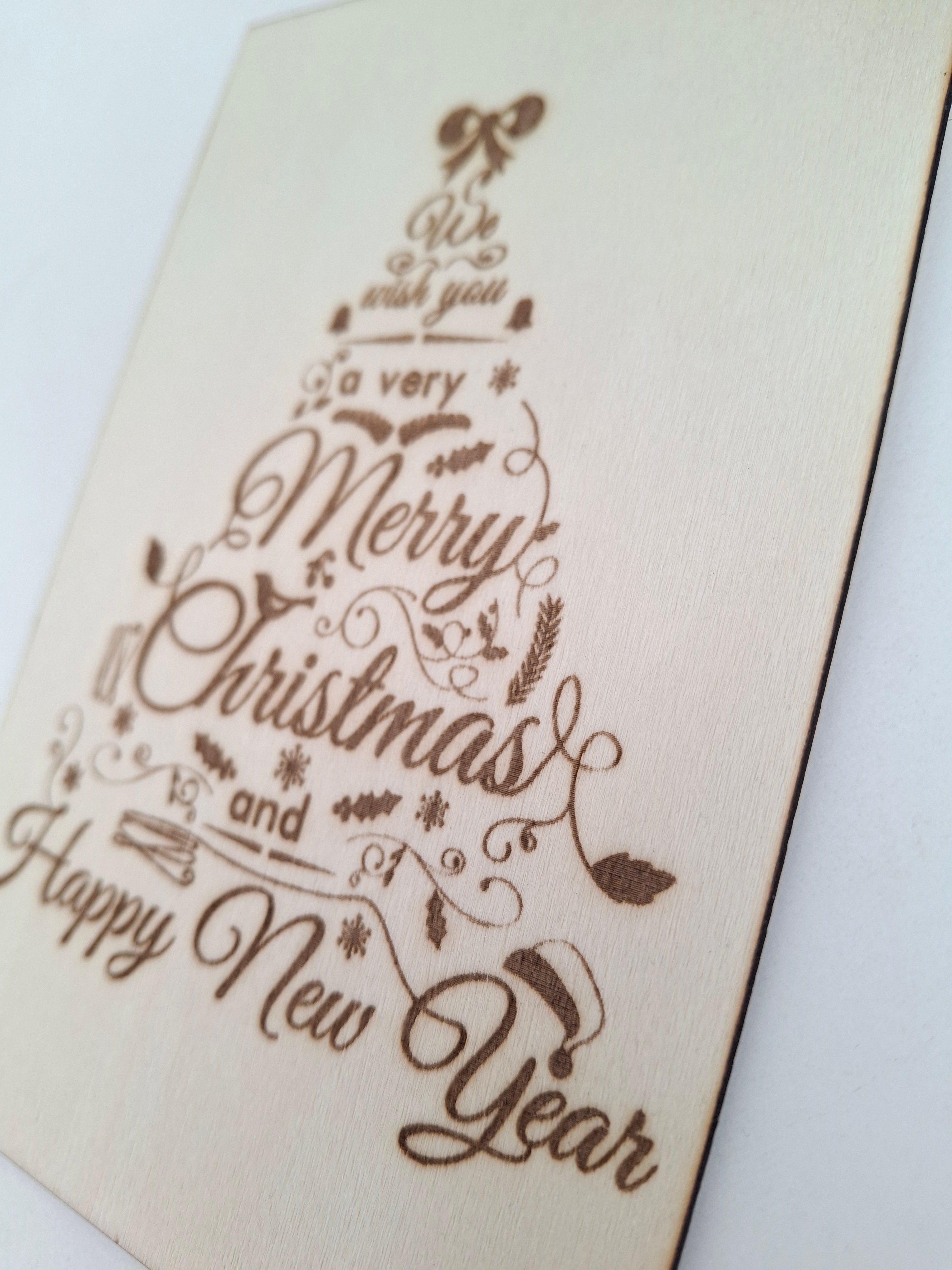 Carte postale en bois