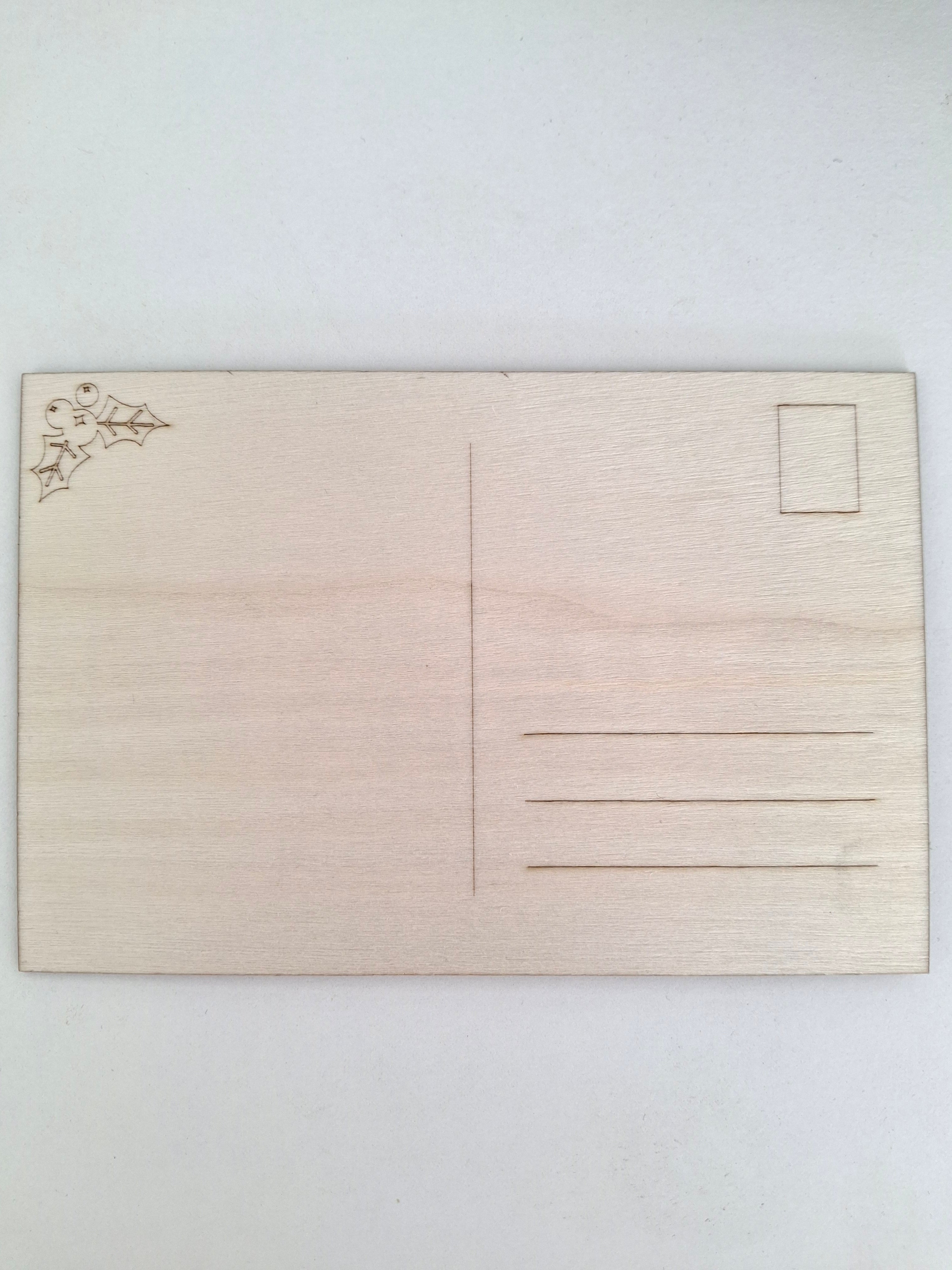 Carte postale en bois