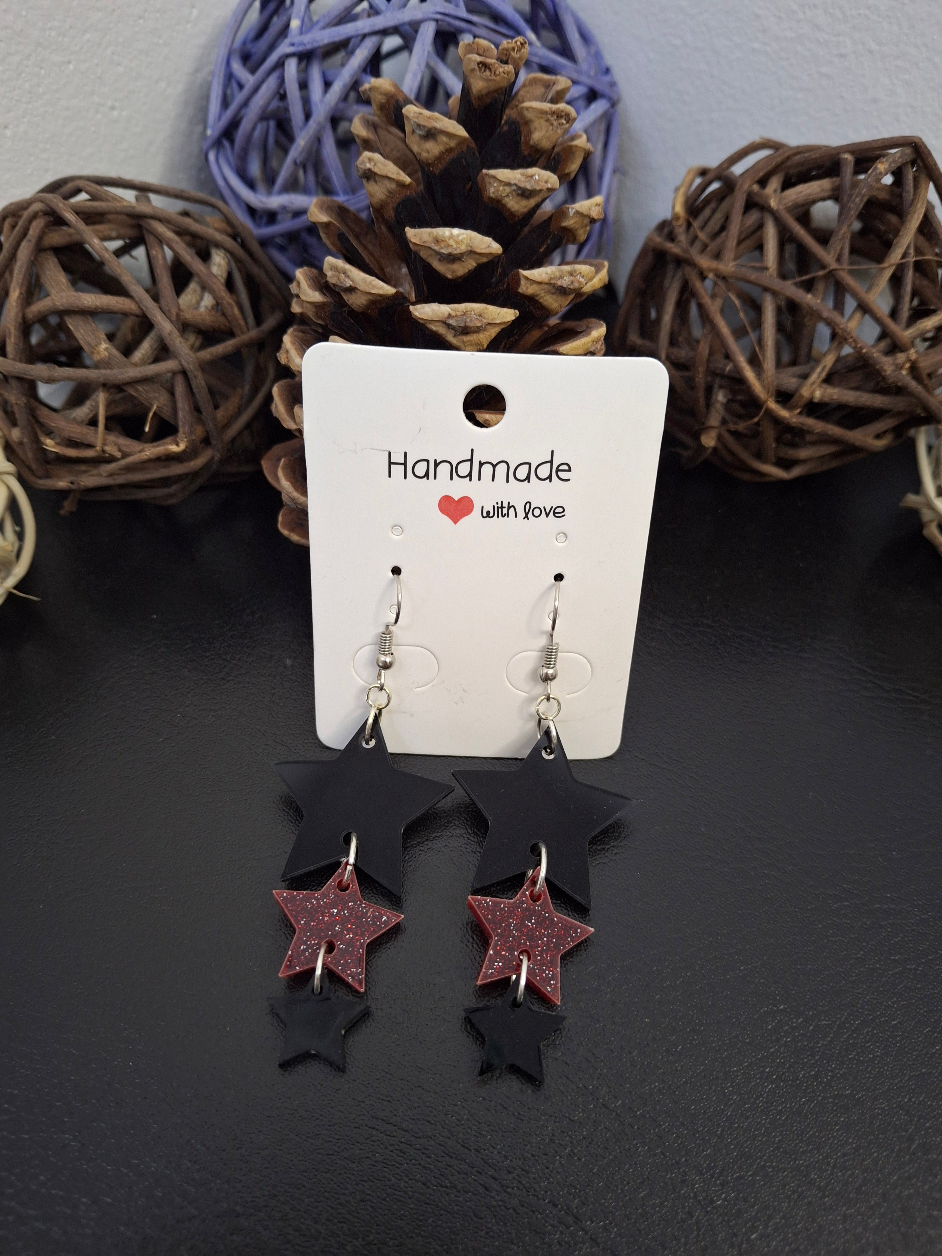 Boucles d'oreilles trio d'étoiles