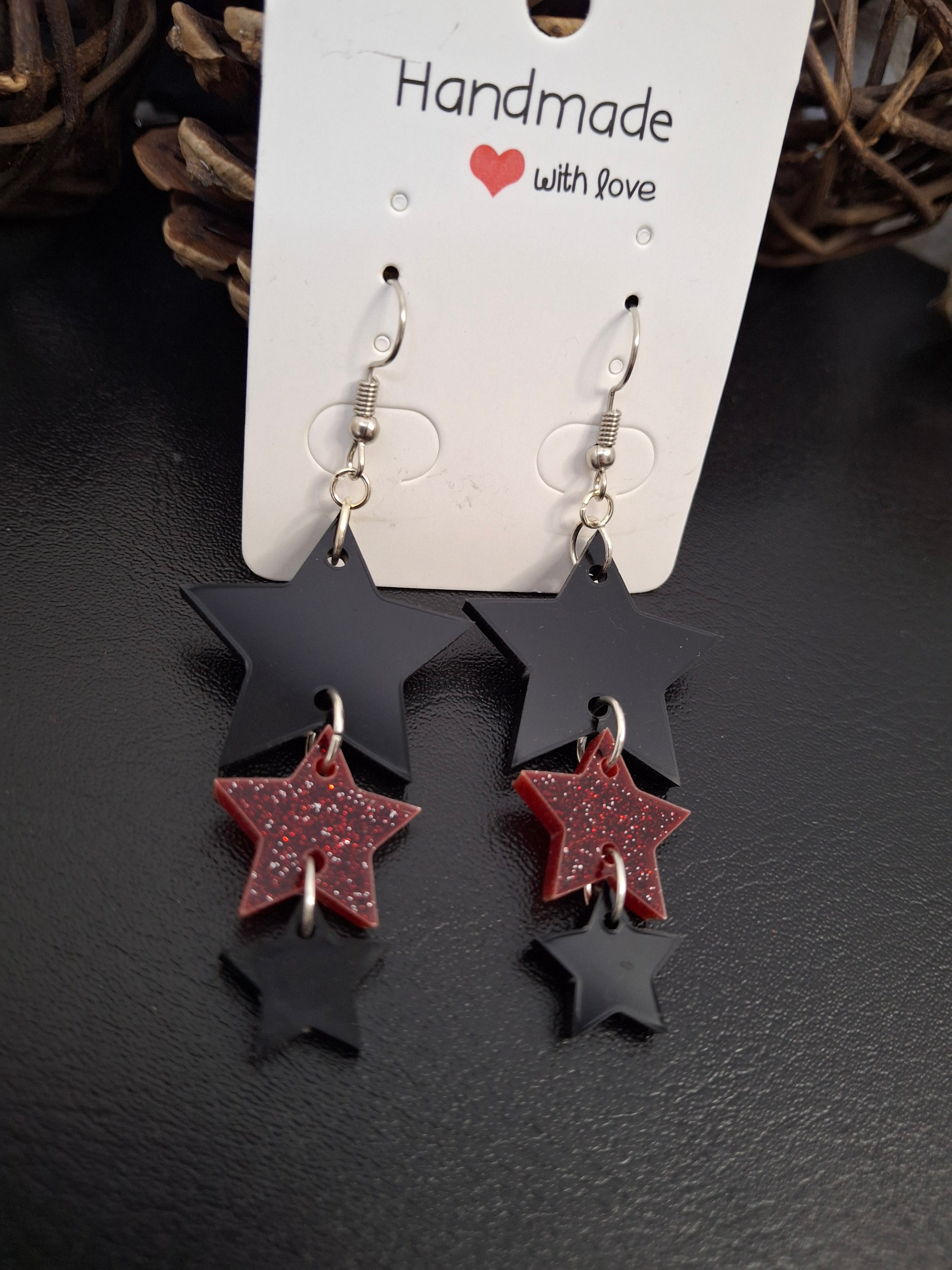 Boucles d'oreilles trio d'étoiles