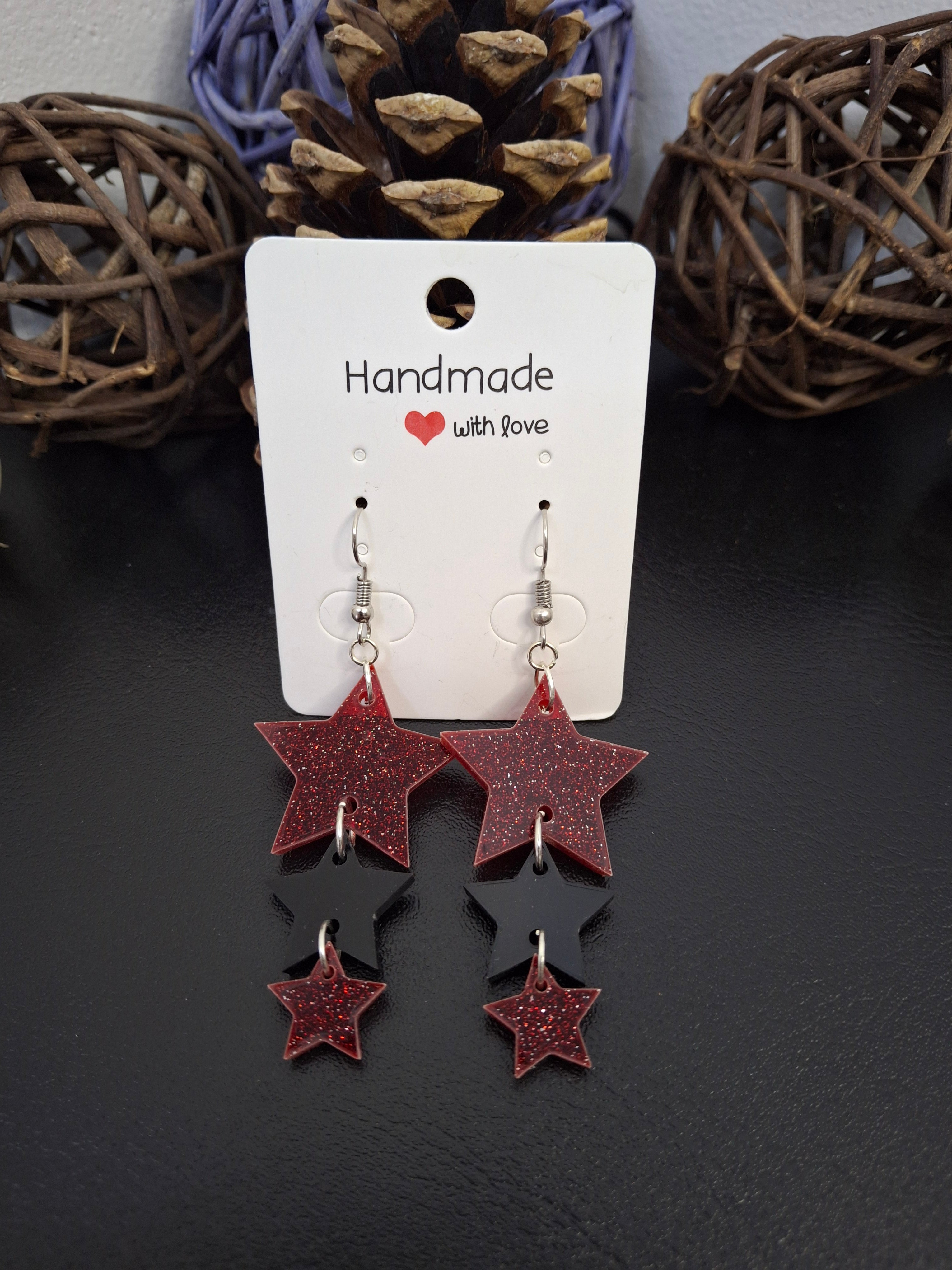 Boucles d'oreilles trio d'étoiles