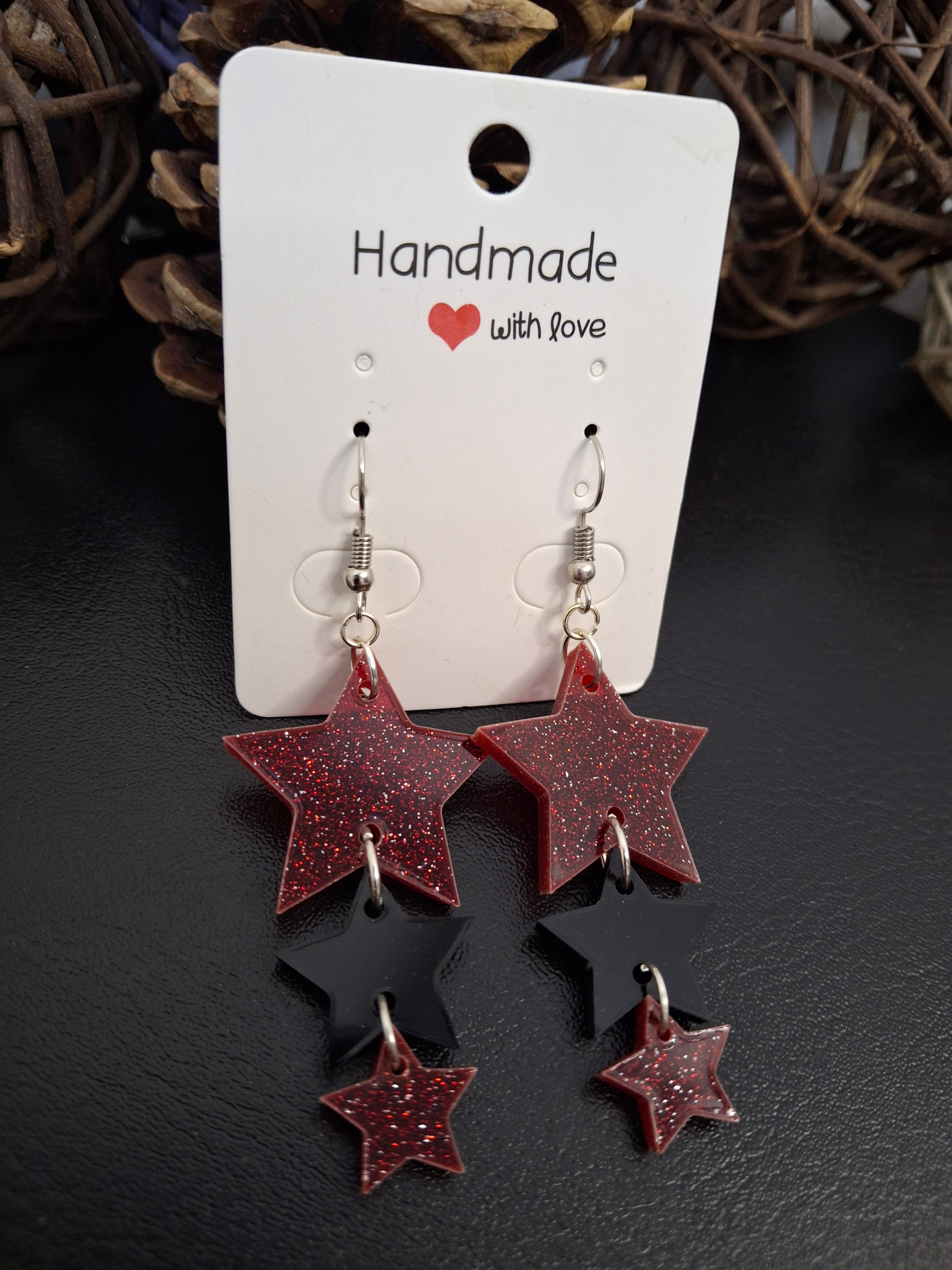 Boucles d'oreilles trio d'étoiles