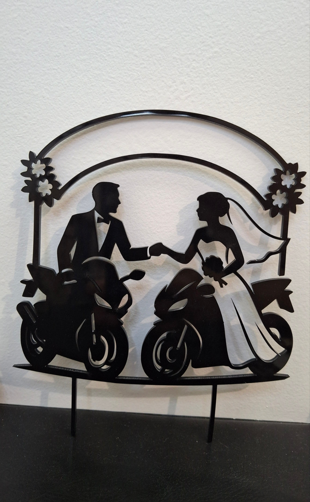 Cake topper "les mariés motards"