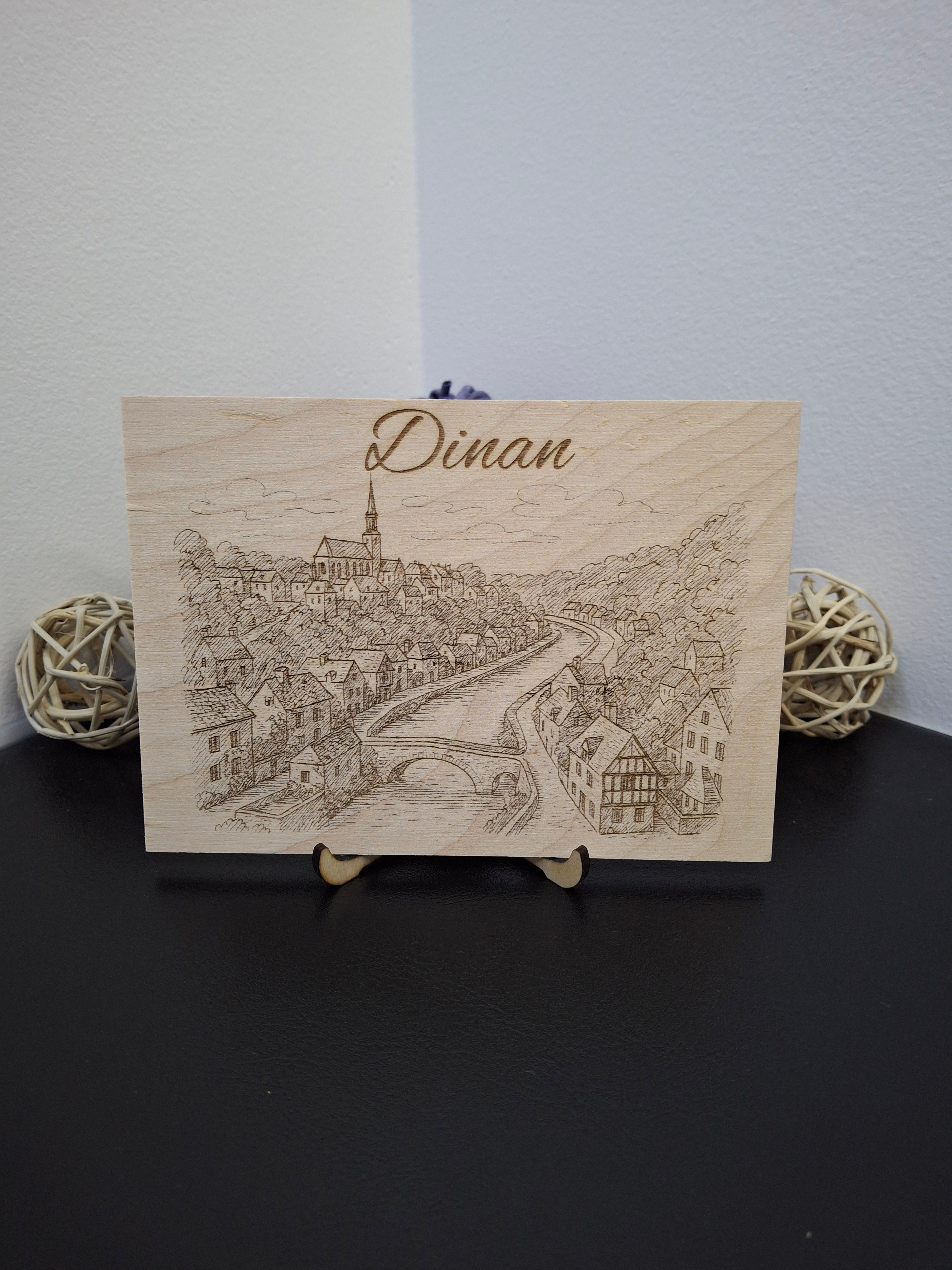 Carte postale en bois