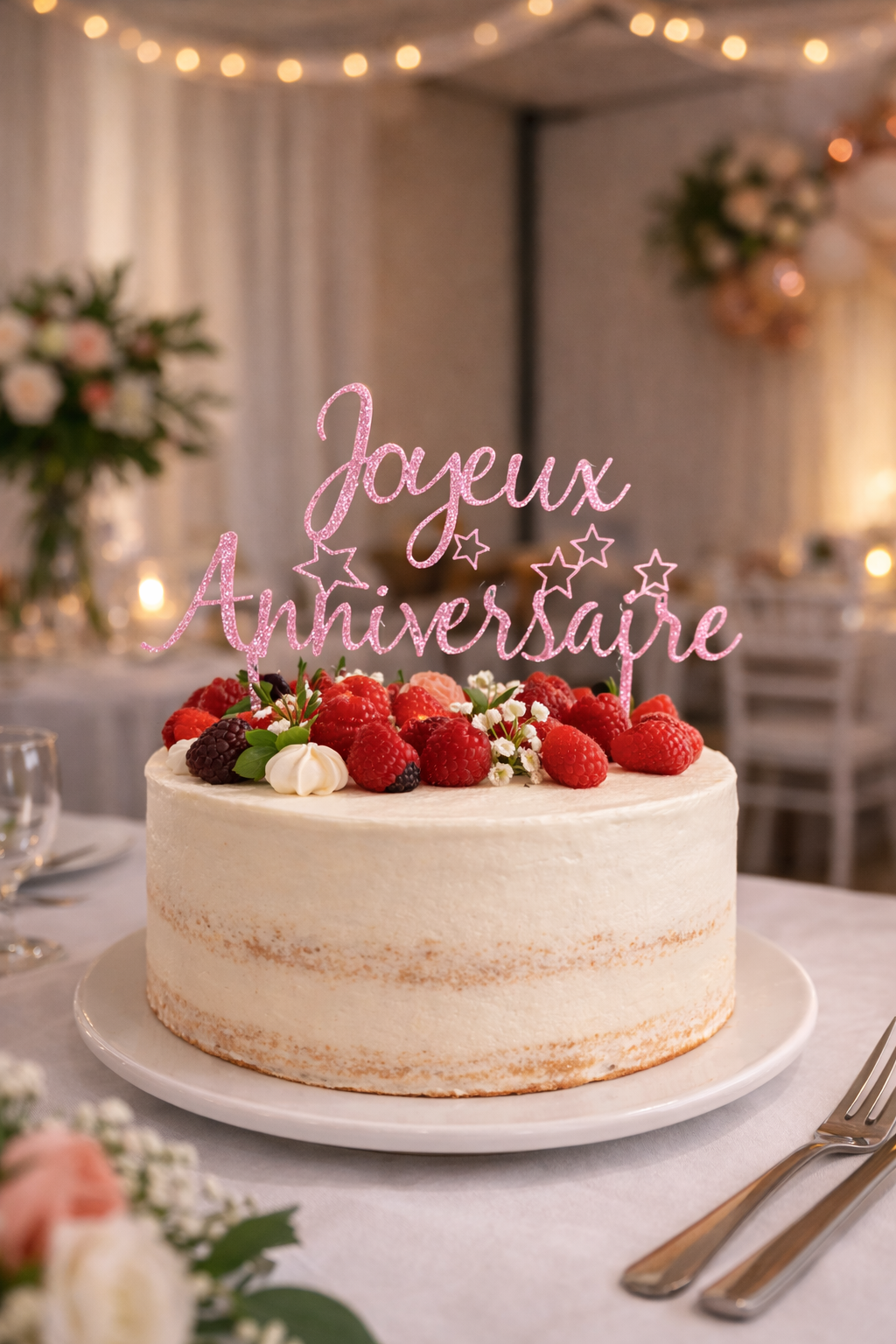 Cake topper anniversaire