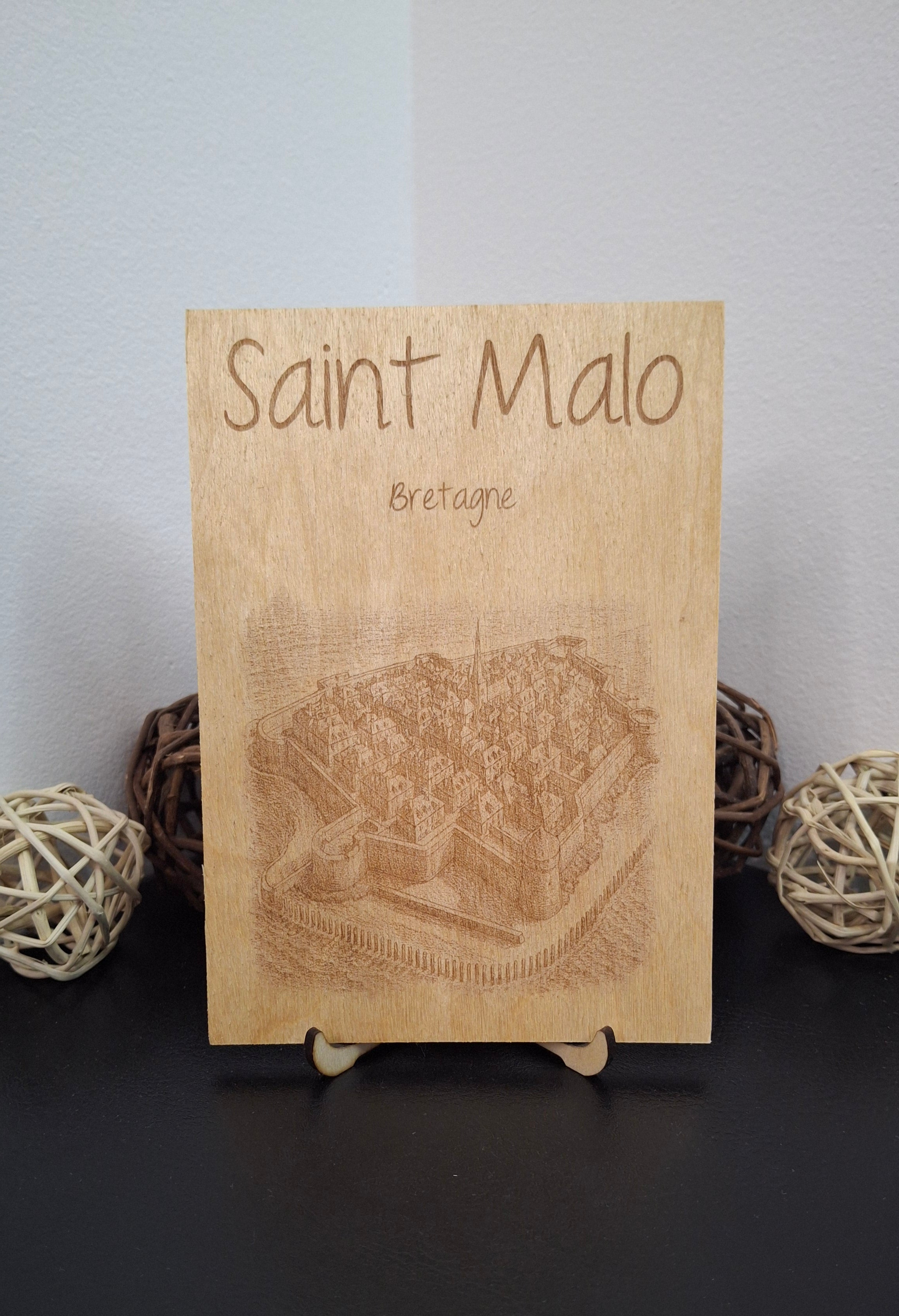 Carte postale en bois