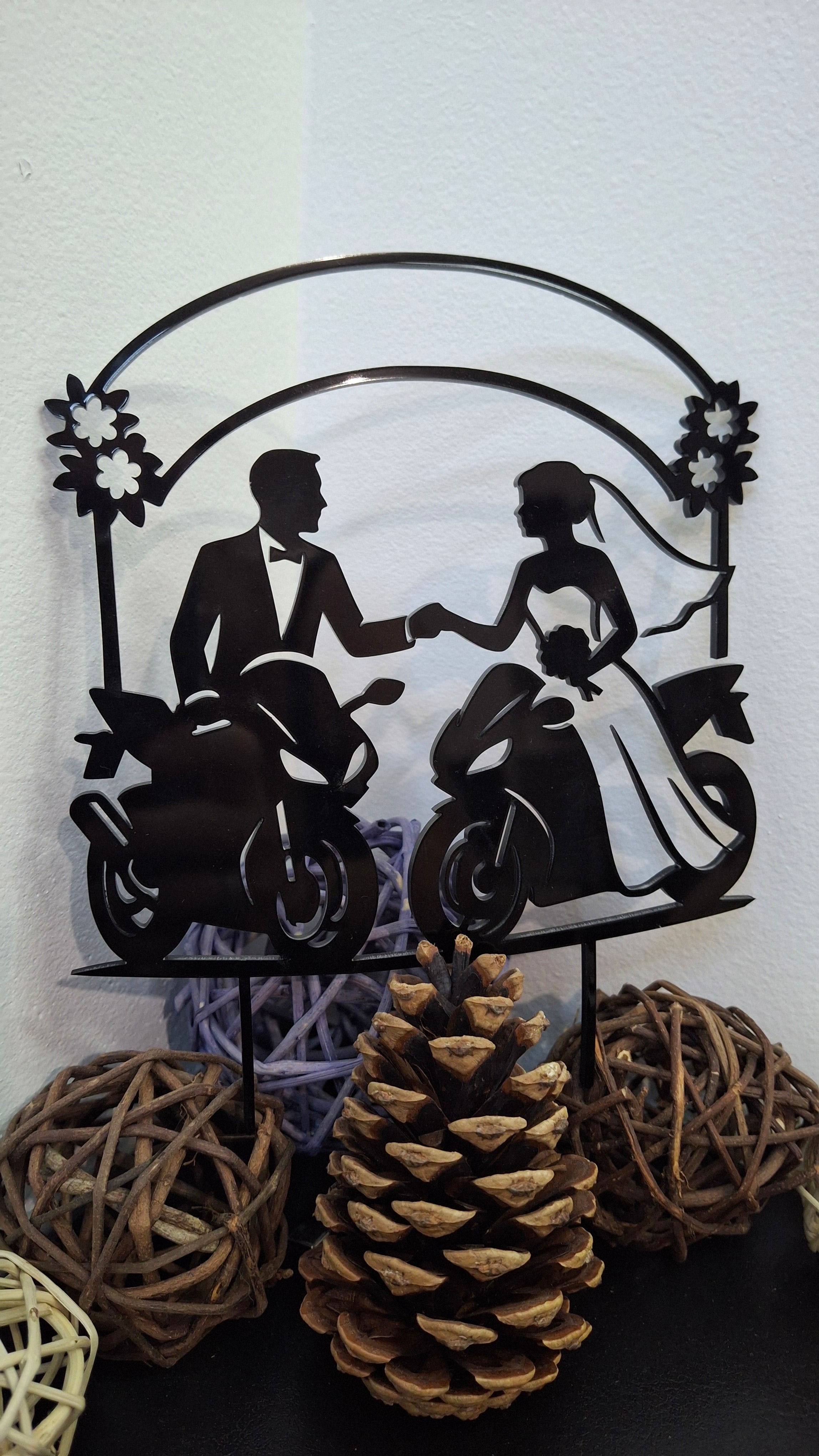Cake topper "les mariés motards"