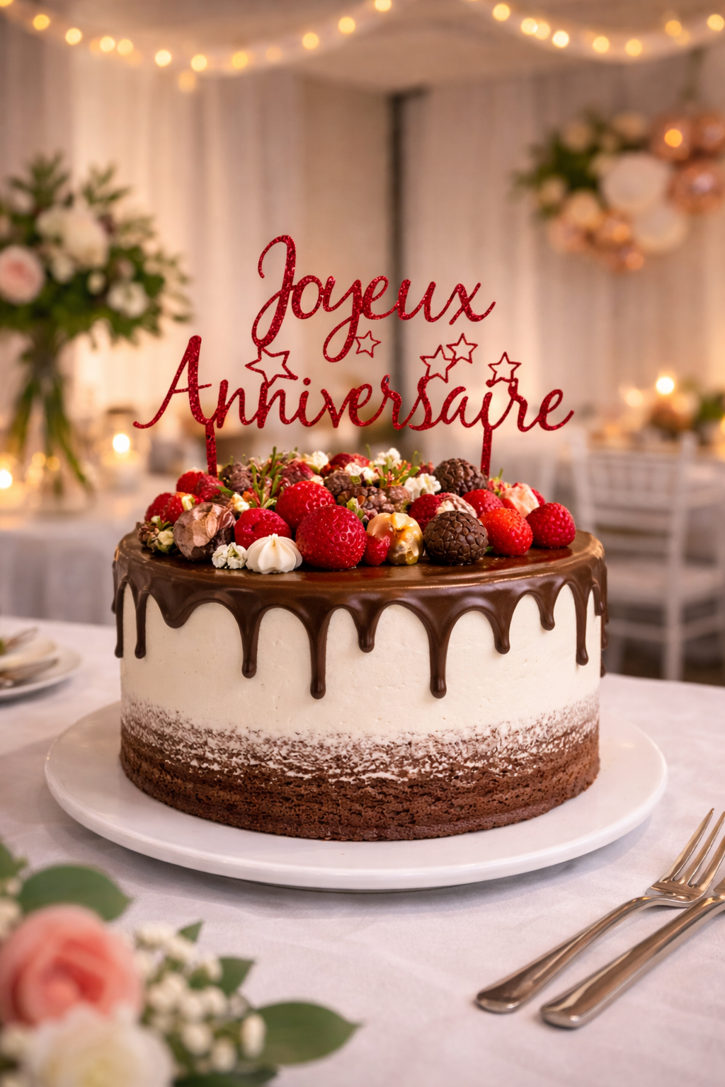 Cake topper anniversaire